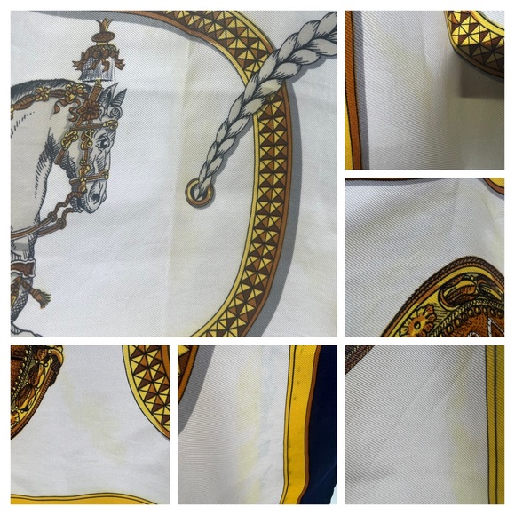Hermes ‘Grand Apparat’ Scarf. 100% Silk.Equestrian motif. Artist Jacques Eudel. - Picture 16 of 16